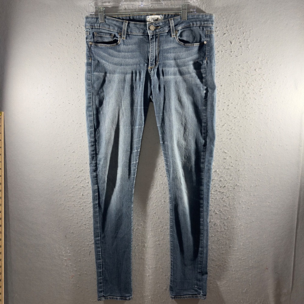 3298 | Paige Peg Skinny Jeans Medium Wash Whiskered Blue Women 30